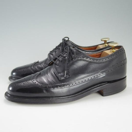 ★(英)グレンソン UK6.5程度【貴重★footmaster/フットマスター】8447-03/フルブローグ/カーフ/黒/メンズ/GRENSON★e240