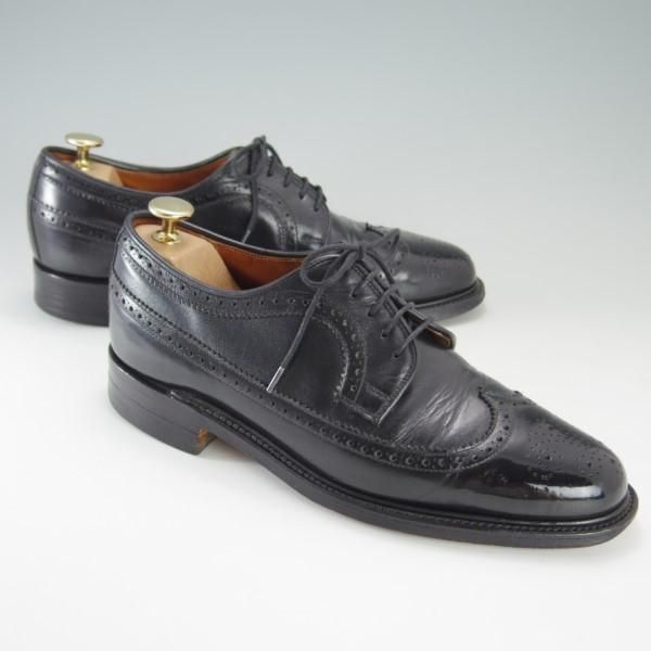 ★(英)グレンソン UK6.5程度【貴重★footmaster/フットマスター】8447-03/フルブローグ/カーフ/黒/メンズ/GRENSON★e240