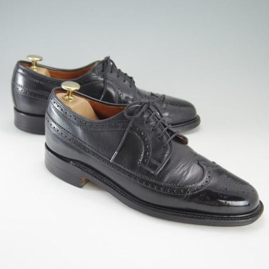 ★(英)グレンソン UK6.5程度【貴重★footmaster/フットマスター】8447-03/フルブローグ/カーフ/黒/メンズ/GRENSON★e240