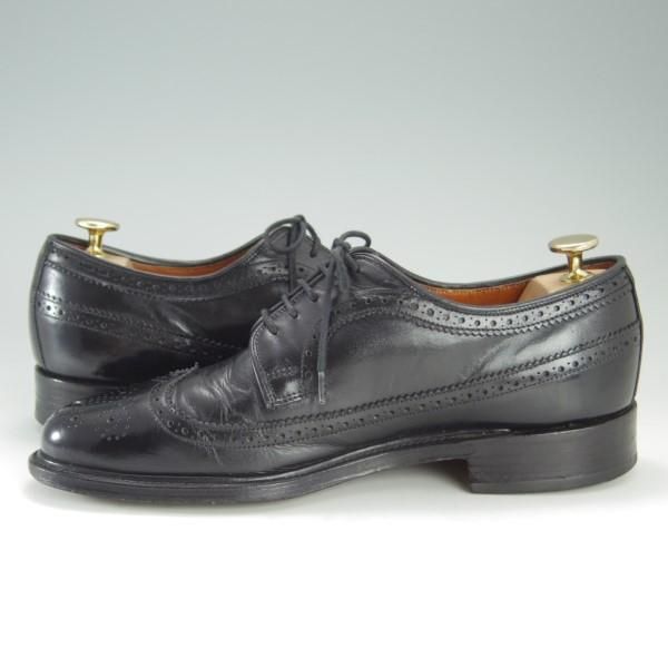 ★(英)グレンソン UK6.5程度【貴重★footmaster/フットマスター】8447-03/フルブローグ/カーフ/黒/メンズ/GRENSON★e240