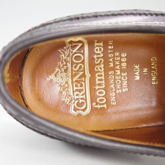 ★(英)グレンソン UK6.5程度【貴重★footmaster/フットマスター】8447-03/フルブローグ/カーフ/黒/メンズ/GRENSON★e240