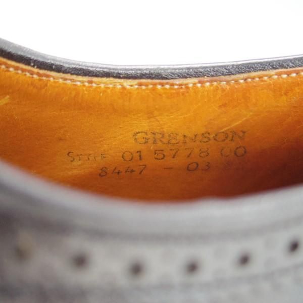 ★(英)グレンソン UK6.5程度【貴重★footmaster/フットマスター】8447-03/フルブローグ/カーフ/黒/メンズ/GRENSON★e240
