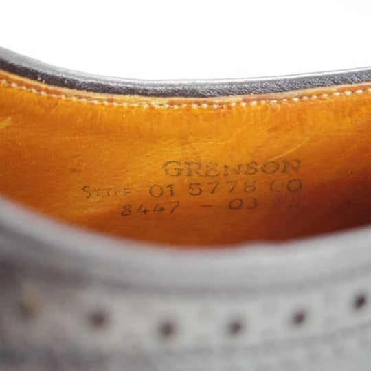 ★(英)グレンソン UK6.5程度【貴重★footmaster/フットマスター】8447-03/フルブローグ/カーフ/黒/メンズ/GRENSON★e240