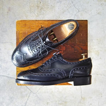 未使用★(英)グレンソン 6EF【貴重★footmaster/フットマスター】6446-01/フルブローグ/カーフ/黒/メンズ/GRENSON★e245