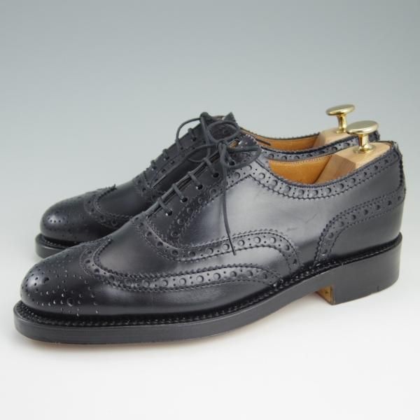 未使用★(英)グレンソン 6EF【貴重★footmaster/フットマスター】6446-01/フルブローグ/カーフ/黒/メンズ/GRENSON★e245