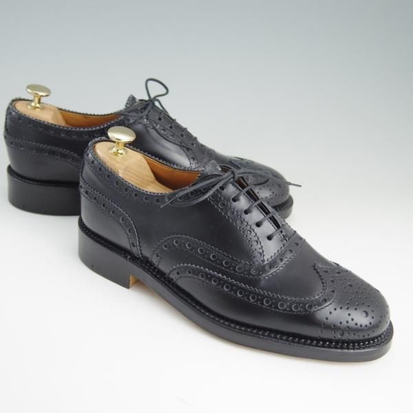 未使用★(英)グレンソン 6EF【貴重★footmaster/フットマスター】6446-01/フルブローグ/カーフ/黒/メンズ/GRENSON★e245