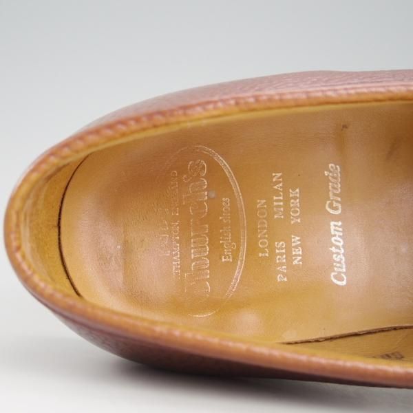 極上★チャーチ 75F/UK7.5【モデル定価￥63,720-★コインローファー/BRISTOL】106ラスト/グレインレザー/茶/メンズ/Church's★e247