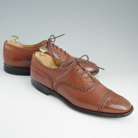 極上★チャーチ UK7程度/80D【貴重★ディプロマット/DIPLOMAT/73ラスト】セミブローグ/4都市ロゴ/カーフ/茶/メンズ/Church's★e249