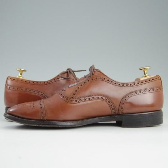 極上★チャーチ UK7程度/80D【貴重★ディプロマット/DIPLOMAT/73ラスト】セミブローグ/4都市ロゴ/カーフ/茶/メンズ/Church's★e249