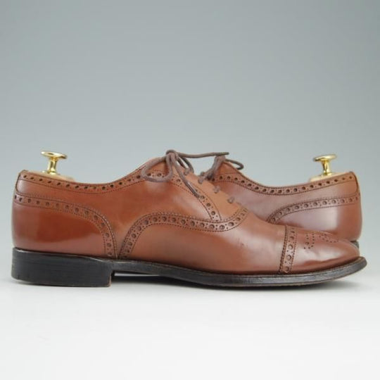 極上★チャーチ UK7程度/80D【貴重★ディプロマット/DIPLOMAT/73ラスト】セミブローグ/4都市ロゴ/カーフ/茶/メンズ/Church's★e249