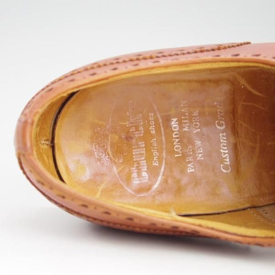 極上★チャーチ UK7程度/80D【貴重★ディプロマット/DIPLOMAT/73ラスト】セミブローグ/4都市ロゴ/カーフ/茶/メンズ/Church's★e249