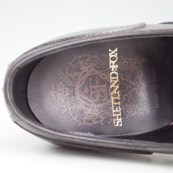 未使用★シェットランドフォックス SIZE 8【定価￥46,440-★ストレートチップ/073F SF】カーフ/黒/メンズ/Shetlandfox★e251