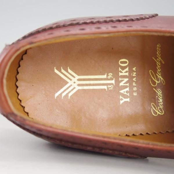 極上★(スペイン製)YANKO/ヤンコ SIZE 25【グッドイヤーウェルテッド製法★ギリーシューズ】31111/フルブローグ/赤茶/メンズ★e255