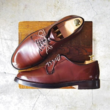 美品★オールデン 7.5E【貴重★ブルックスブラザーズ別注/Brooks Brothers】バリーラスト/00070/プレーントゥ/カーフ/茶/Alden★e259