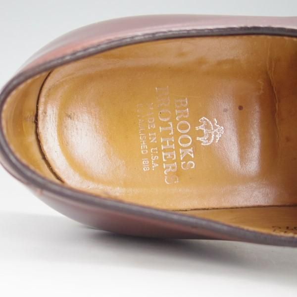 美品★オールデン 7.5E【貴重★ブルックスブラザーズ別注/Brooks Brothers】バリーラスト/00070/プレーントゥ/カーフ/茶/Alden★e259