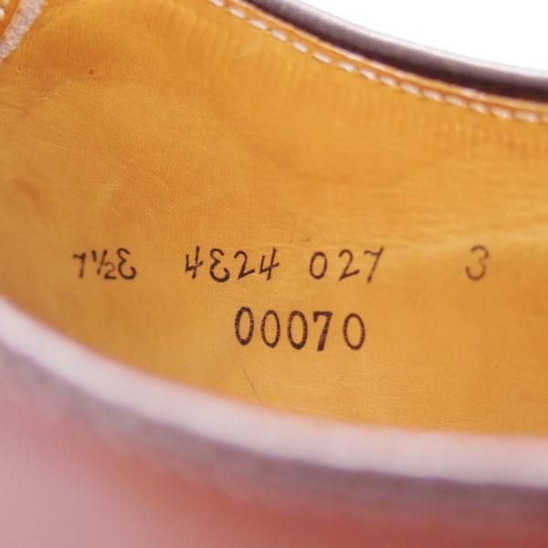 美品★オールデン 7.5E【貴重★ブルックスブラザーズ別注/Brooks Brothers】バリーラスト/00070/プレーントゥ/カーフ/茶/Alden★e259