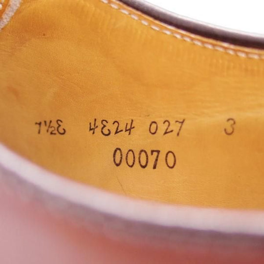 美品★オールデン 7.5E【貴重★ブルックスブラザーズ別注/Brooks Brothers】バリーラスト/00070/プレーントゥ/カーフ/茶/Alden★e259