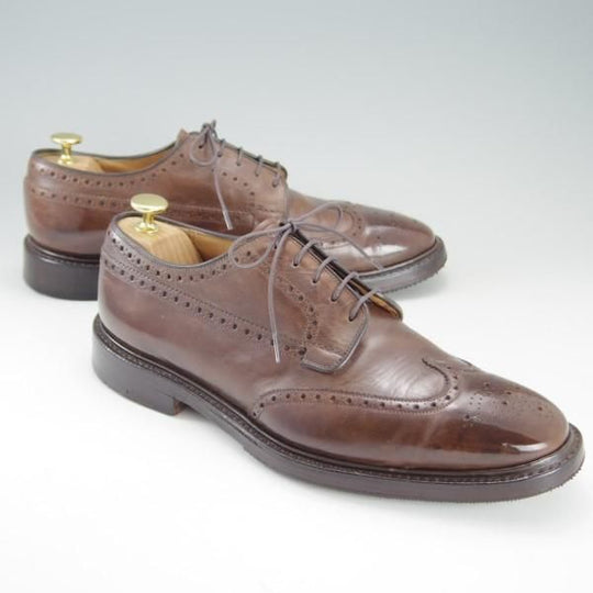 ★チャーチ 80F/UK8【定価￥101,520-★GRAFTON/173ラスト】グラフトン/4都市ロゴ/フルブローグ/カーフ/茶/メンズ/Church's★e261