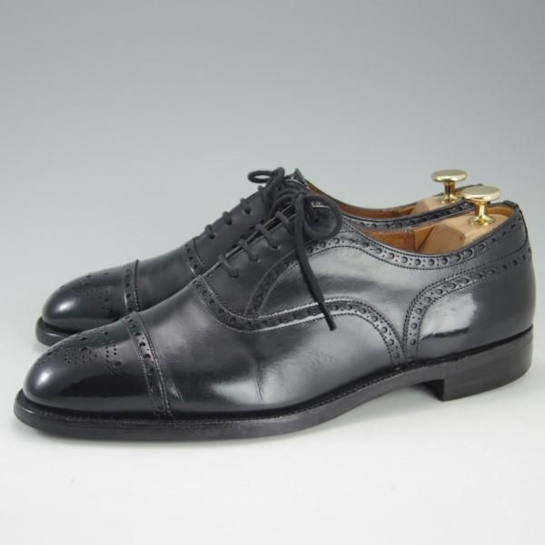 ★チャーチ 80F/UK8【旧チャーチ★73ラスト/3都市ロゴ】セミブローグ/カーフ/黒/メンズ/Church's★e262