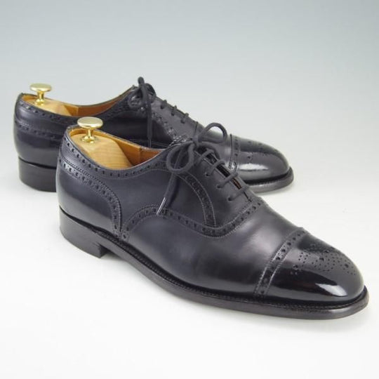 ★チャーチ 80F/UK8【旧チャーチ★73ラスト/3都市ロゴ】セミブローグ/カーフ/黒/メンズ/Church's★e262