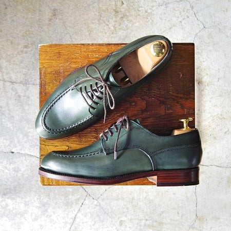 新品★(スペイン製)カルミナ SIZE 5.5【★トレーディングポスト別注/Trading Post】724/Uチップ/ベガノカーフ/緑/メンズ/CARMINA★e264