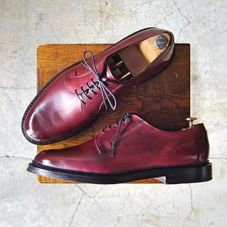 美品★(米)アレンエドモンズ 9D【定番★プレーントゥ/Leeds2.0】ダービー/カーフ/OXBLOOD/赤茶/ALLEN EDMONDS★e266