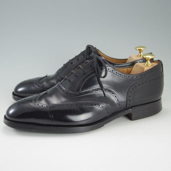 極上★チャーチ 80G/UK8【旧チャーチ★ブックバインダーカーフ/73ラスト】3都市ロゴ/フルブローグ/黒/メンズ/Church's★e269