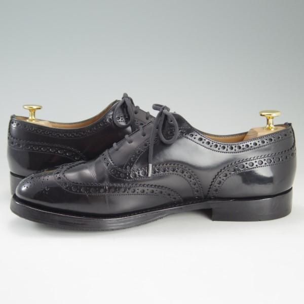 ★チャーチ 80G/UK8【定価￥95,040-★BURWOOD/バーウッド】81ラスト/ポリッシュドバインダーカーフ/黒/メンズ/Church's★e270