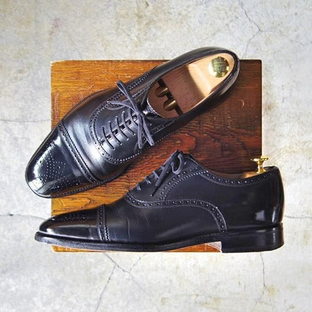 極上★チャーチ 80F/UK8【最上級★ロイヤルコレクション/002ラスト】EDWARD/4都市ロゴ/セミブローグ/カーフ/黒/メンズ/Church's★e272