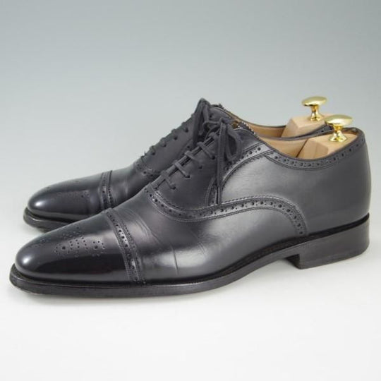 極上★チャーチ 80F/UK8【最上級★ロイヤルコレクション/002ラスト】EDWARD/4都市ロゴ/セミブローグ/カーフ/黒/メンズ/Church's★e272