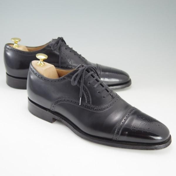 極上★チャーチ 80F/UK8【最上級★ロイヤルコレクション/002ラスト】EDWARD/4都市ロゴ/セミブローグ/カーフ/黒/メンズ/Church's★e272