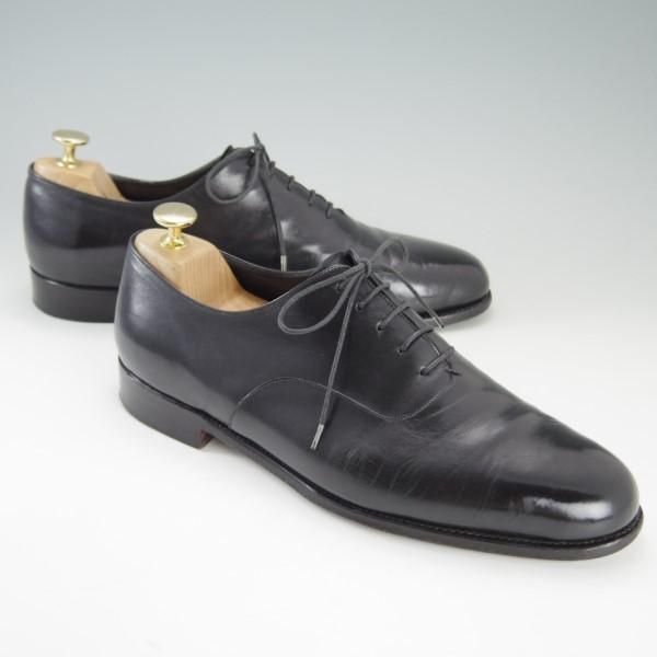 ☆(伊)ジンターラ SIZE 7.5【貴重☆ホールカット】カーフ/黒/メンズ