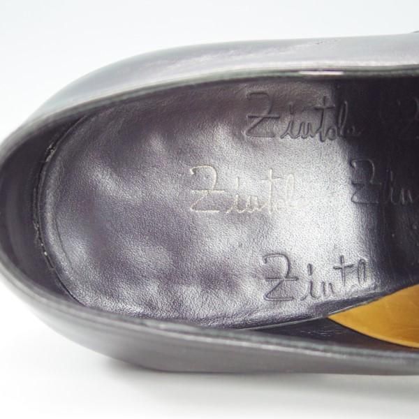 ★(伊)ジンターラ SIZE 7.5【貴重★ホールカット】カーフ/黒/メンズ/ZINTALA/シルバノ・ラッタンジ/Lattanzi★e275