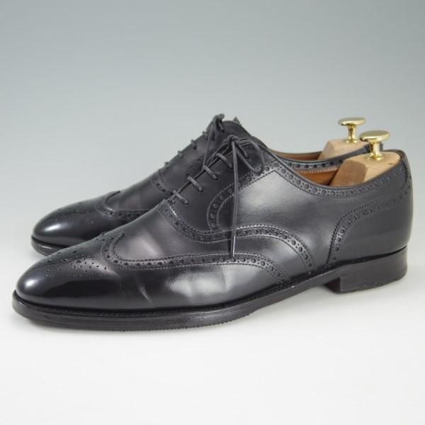 極上★クロケット&ジョーンズ 8E【貴重★(英)ニュー&リングウッド別注/New&Lingwood】フルブローグ/黒/メンズ/Crockett&Jones★e276
