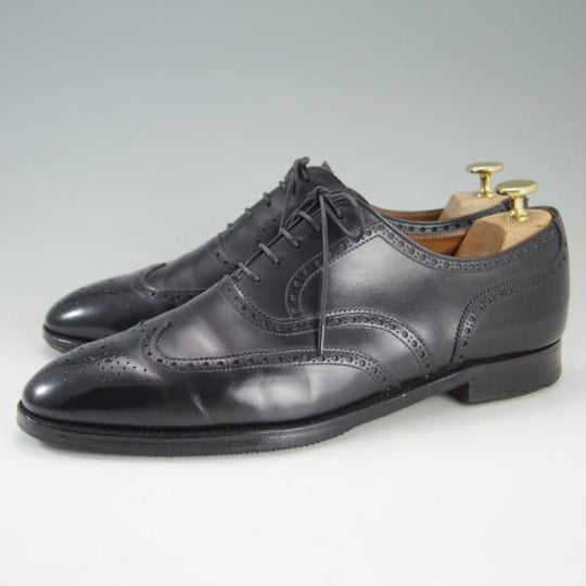 極上★クロケット&ジョーンズ 8E【貴重★(英)ニュー&リングウッド別注/New&Lingwood】フルブローグ/黒/メンズ/Crockett&Jones★e276