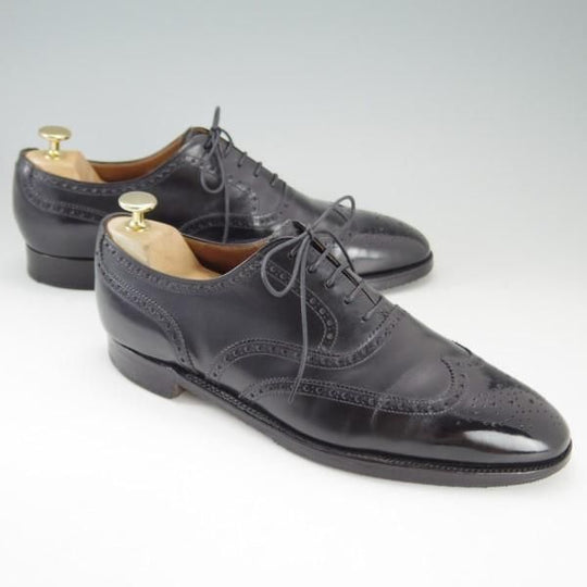 極上★クロケット&ジョーンズ 8E【貴重★(英)ニュー&リングウッド別注/New&Lingwood】フルブローグ/黒/メンズ/Crockett&Jones★e276