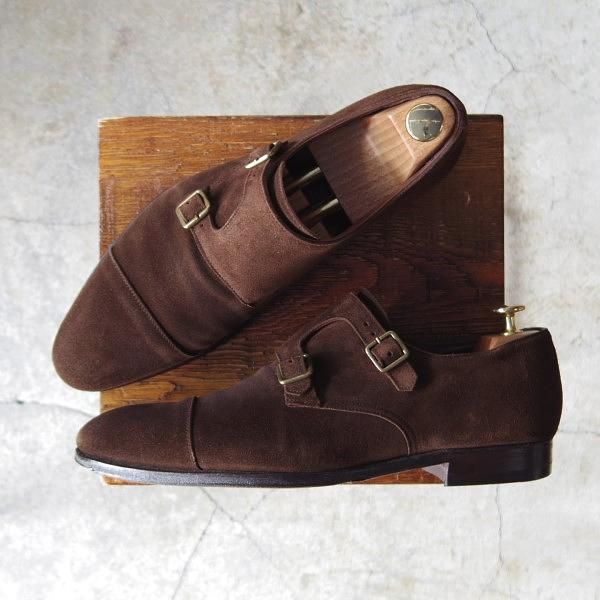 極上★クロケット&ジョーンズ 8.5D【モデル定価￥105,840-★ハンドグレードライン/REPTON】337ラスト/ダブルモンク/Crockett&Jones★e277