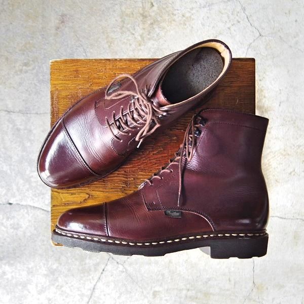 美品★パラブーツ SIZE 5【定価￥77,760-★ストレートチップ/ブーツ/NEUILLY】リスレザー/カフェ/CAFE/濃茶/メンズ/Paraboot★e278
