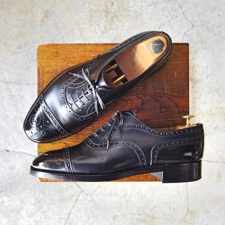 極上★J.M.ウェストン 8D【定価129,600-★セミブローグ/310/11ラスト】クラシックライン/カーフ/黒/メンズ/Weston/ウエストン★e280