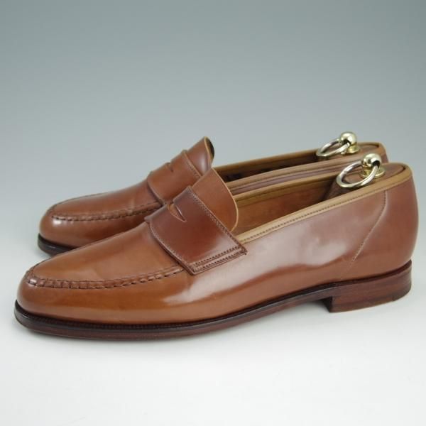 極美品★クロケット&ジョーンズ 8E【貴重★ウイスキーコードバン仕様/HARVARD】314ラスト/コインローファー/Crockett&Jones★e295