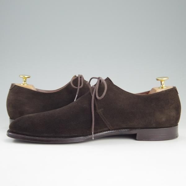 美品★クロケット&ジョーンズ 8D【★ハンドグレードライン/STANLEY】337ラスト/プレーントゥ/Vフロント/濃茶/メンズ/Crockett&Jones★e296