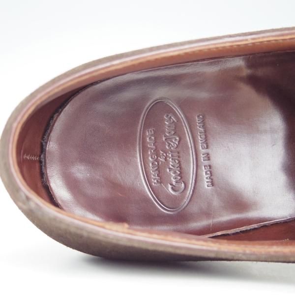 美品★クロケット&ジョーンズ 8D【★ハンドグレードライン/STANLEY】337ラスト/プレーントゥ/Vフロント/濃茶/メンズ/Crockett&Jones★e296