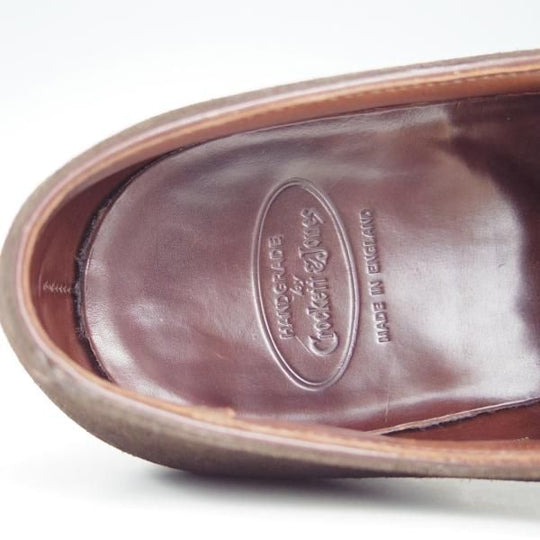 美品★クロケット&ジョーンズ 8D【★ハンドグレードライン/STANLEY】337ラスト/プレーントゥ/Vフロント/濃茶/メンズ/Crockett&Jones★e296