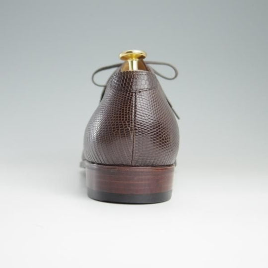 ほぼ未使用★LECOTT/レコット UK10程度【オーダー品★リザード革仕様】ストレートチップ/濃茶/メンズ★e298