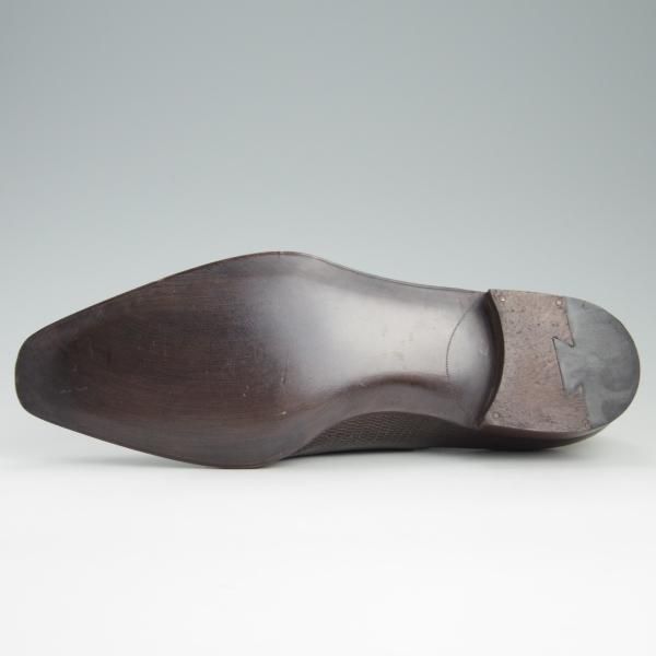 ほぼ未使用★LECOTT/レコット UK10程度【オーダー品★リザード革仕様】ストレートチップ/濃茶/メンズ★e298