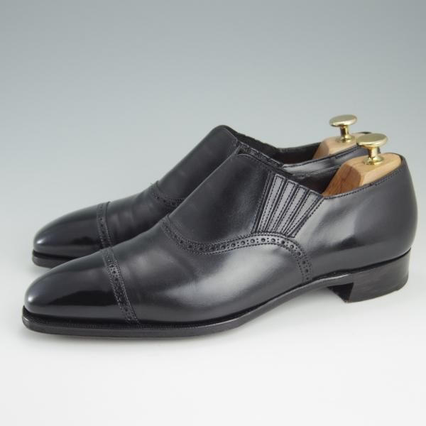 極上★クロケット&ジョーンズ 7E【貴重★(英)ジョージクレバリー別注/ハンドグレード】サイドエラスティック/黒/Crockett&Jones★e299