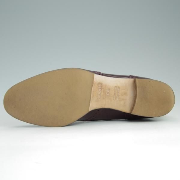 美品★(伊製)HERMES/エルメス(レディース) SIZE 37.5【★タッセル風ローファー/パテントレザー】フルブローグ/エナメル/赤茶★e305