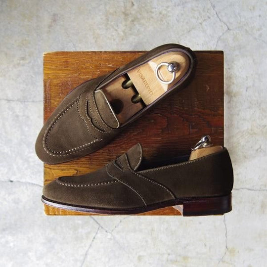 極美品★(スペイン製)カルミナ SIZE 5.5【定価￥71,280-★フルストラップ仕様/コインローファー】80372/UETAMラスト/濃緑/CARMINA★e284