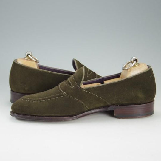 極美品★(スペイン製)カルミナ SIZE 5.5【定価￥71,280-★フルストラップ仕様/コインローファー】80372/UETAMラスト/濃緑/CARMINA★e284