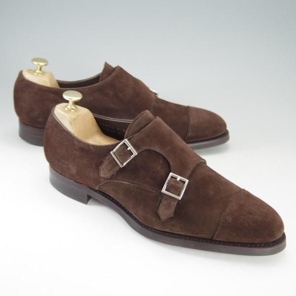 美品★三陽山長 SIZE 8.5【★ダブルモンク/R2010ラスト】スエード/濃茶/メンズ/SanyoYamacho★e285